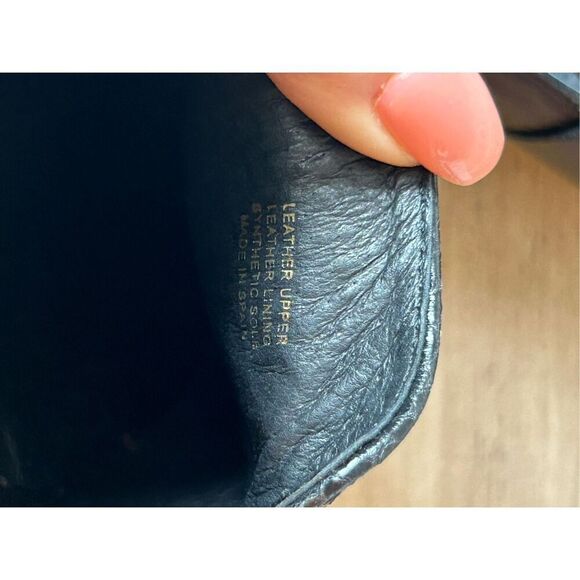 Pure Navy Pointy Toe Loafers Snake Pattern size 38 / 7.5 Black made in Spain - Picture 8 of 8